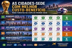 Cidades-sede com melhor custo-benefício para turistas