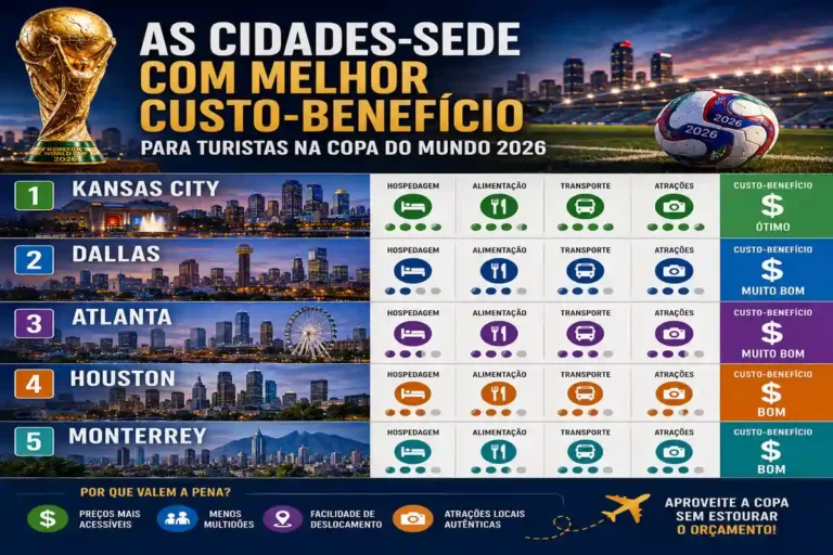 Cidades-sede com melhor custo-benefício para turistas